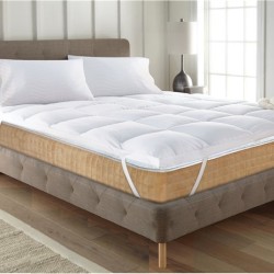 مرتبة تطريه فايبر بقماش أبيض