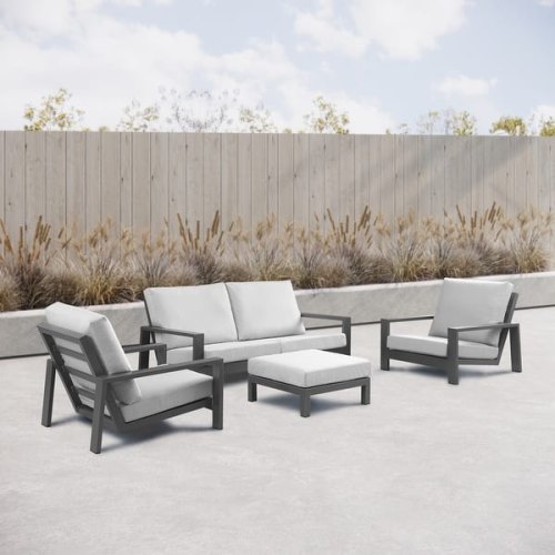 Outdoor Set with 2-Seater Sofa, 2 Chairs and Table