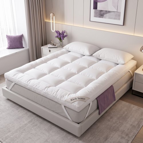 White Fabric Soft Mattress Topper